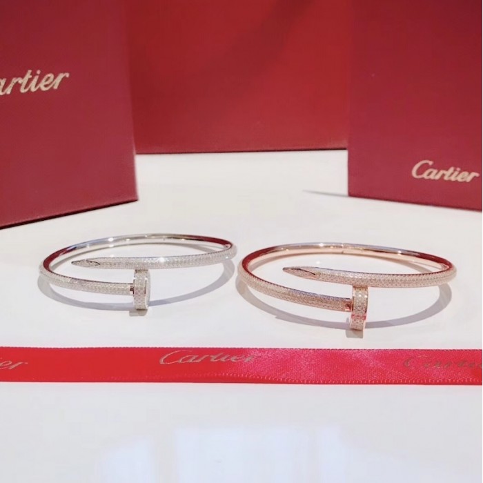 Cartier nail bracelet rose gold with diamonds