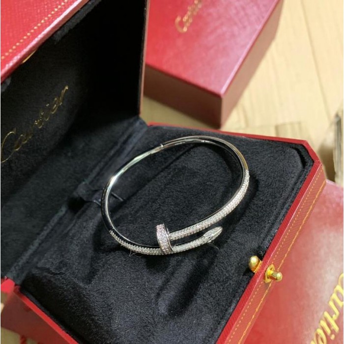 Cartier nail bracelet white gold with diamonds