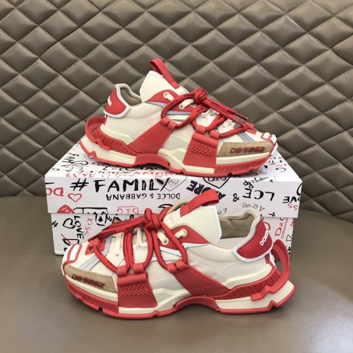 Dolce & Gabbana DG Mixed-material Space Sneakers Red
