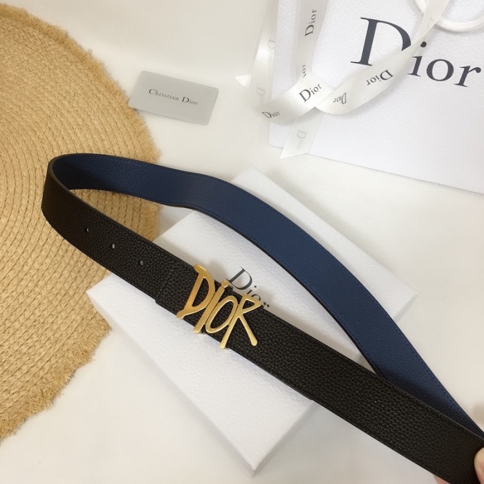 D*or mens 35mm D*or and shawn reversible leather belt black