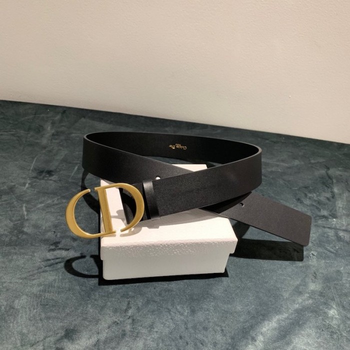 D*or black leather 30 montaigne belt 35mm