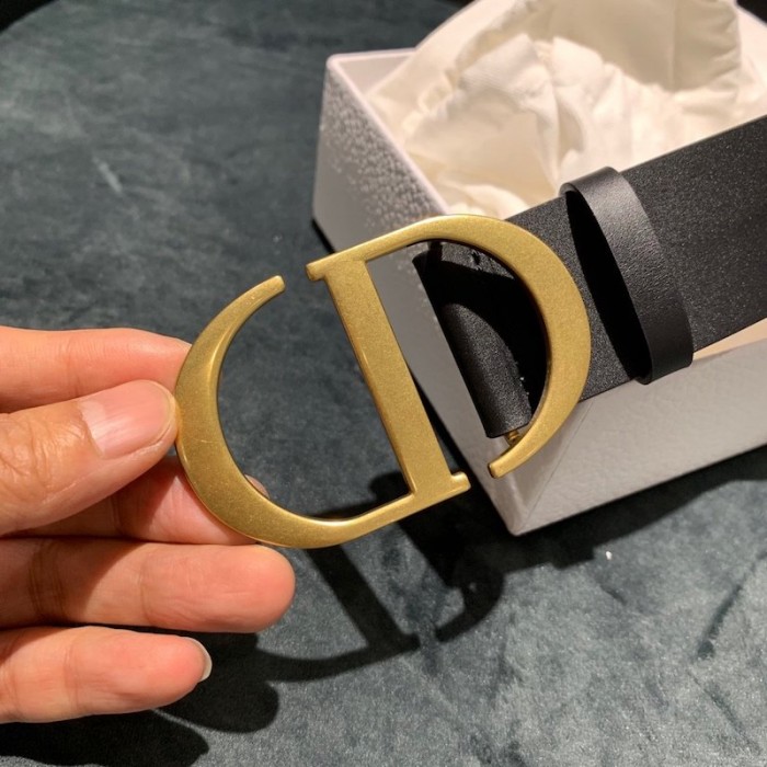 D*or black leather 30 montaigne belt 35mm