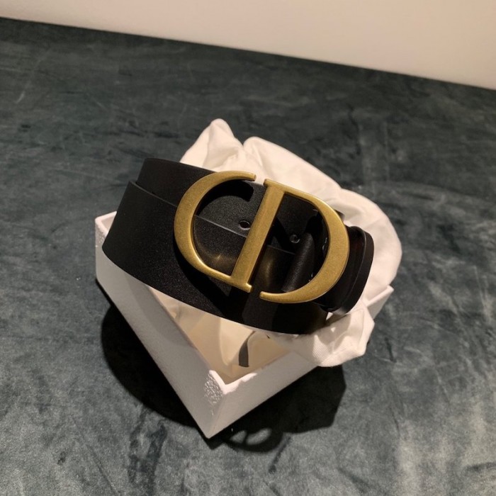 D*or black leather 30 montaigne belt 35mm
