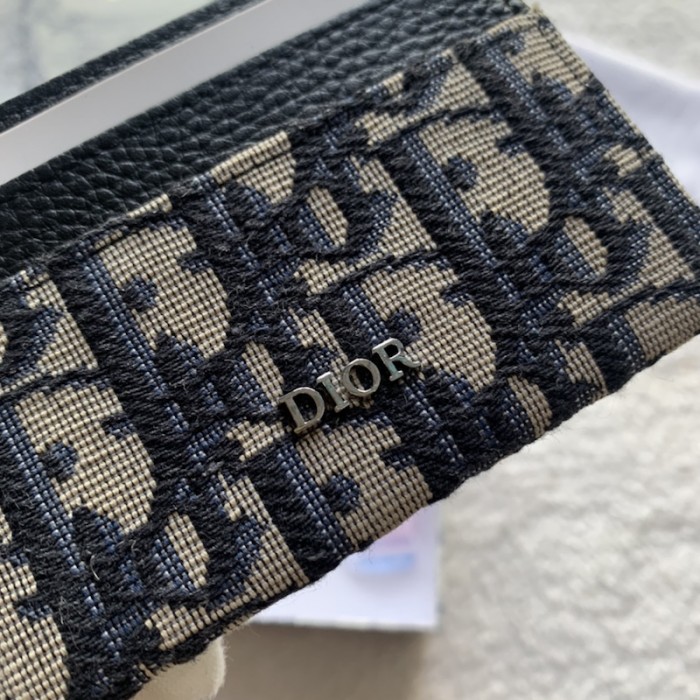 D*or card holder blue D*or oblique jacquard