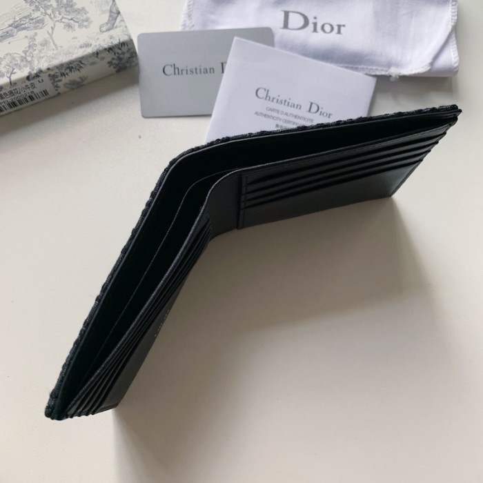 D*or oblique compact wallet men black