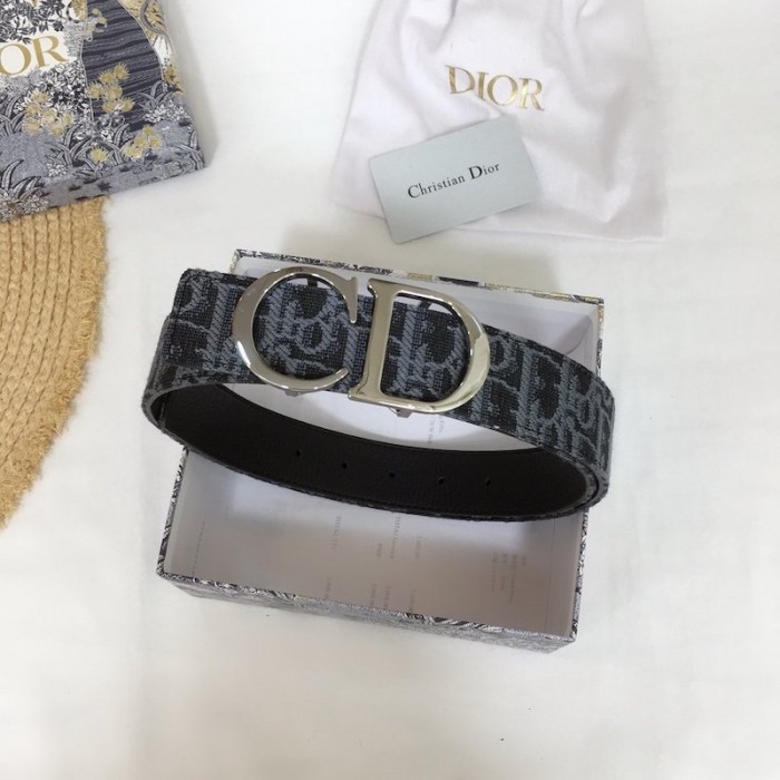 D*or men''s montaigne reversible oblique jacquard belt 35mm blue