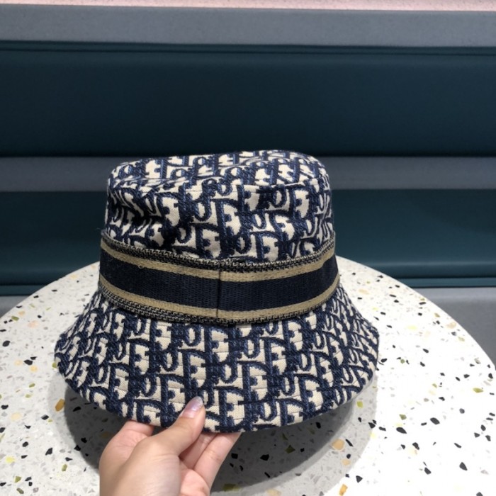 D*or oblique large brim bucket hat blue