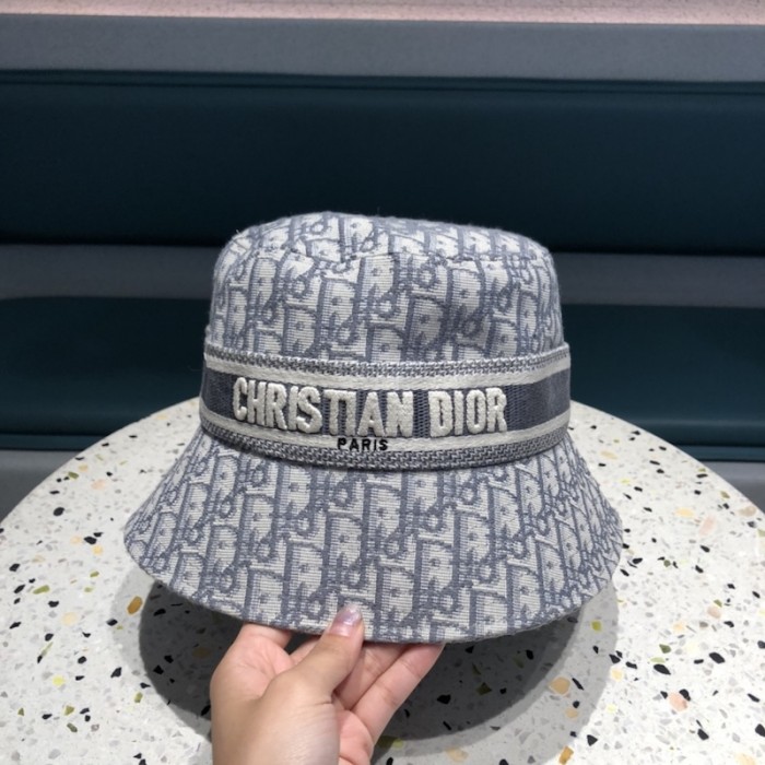 D*or oblique large brim bucket hat grey