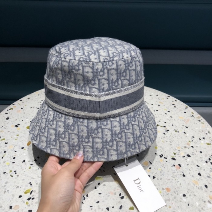 D*or oblique large brim bucket hat grey