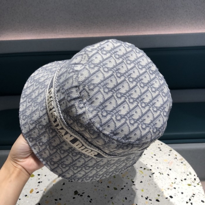 D*or oblique large brim bucket hat grey