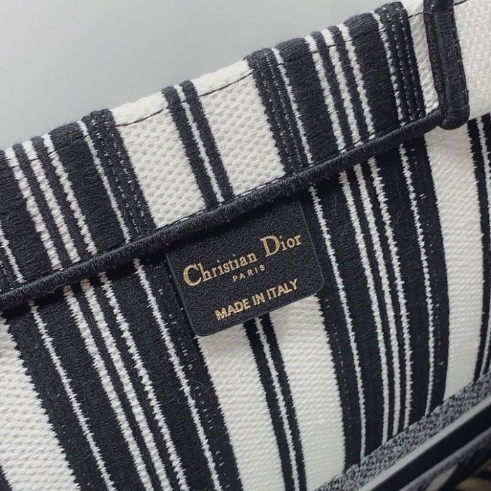 D*or book tote black and white stripes