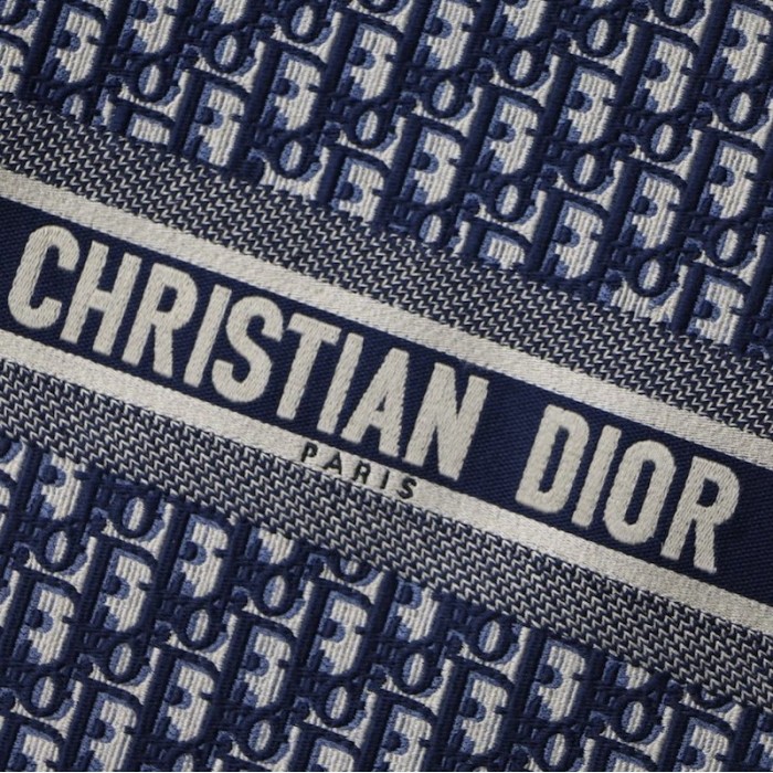 D*or oblique embroidered D*or book tote blue