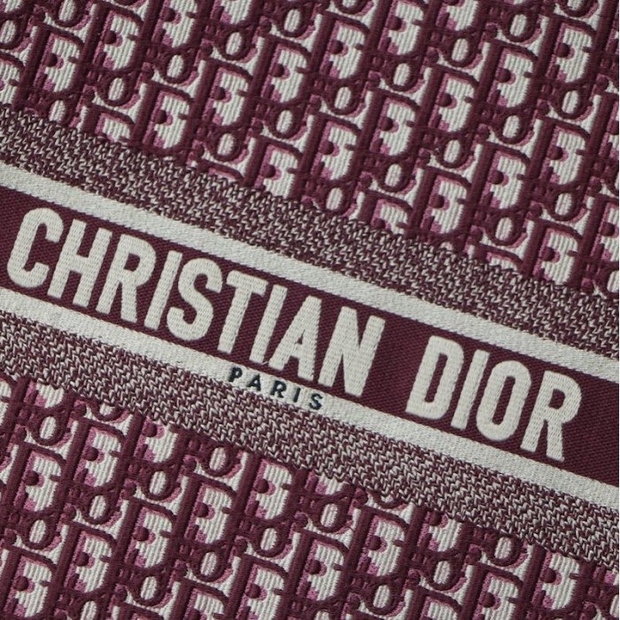 D*or oblique embroidered D*or book tote burgundy