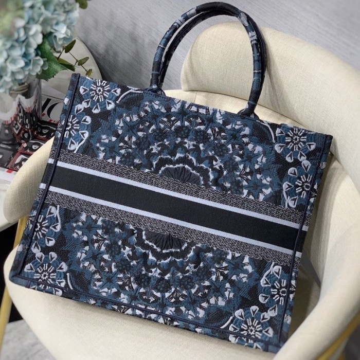 D*or book tote bag kaleidoscope blue