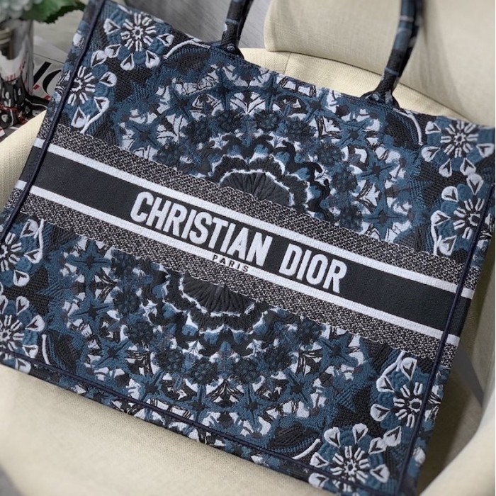 D*or book tote bag kaleidoscope blue