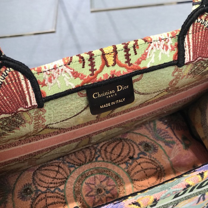 D*or book tote multicolor D*or in lights embroidery small