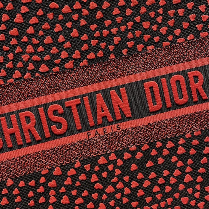 D*or large D*or book tote i love paris and red hearts embroidery