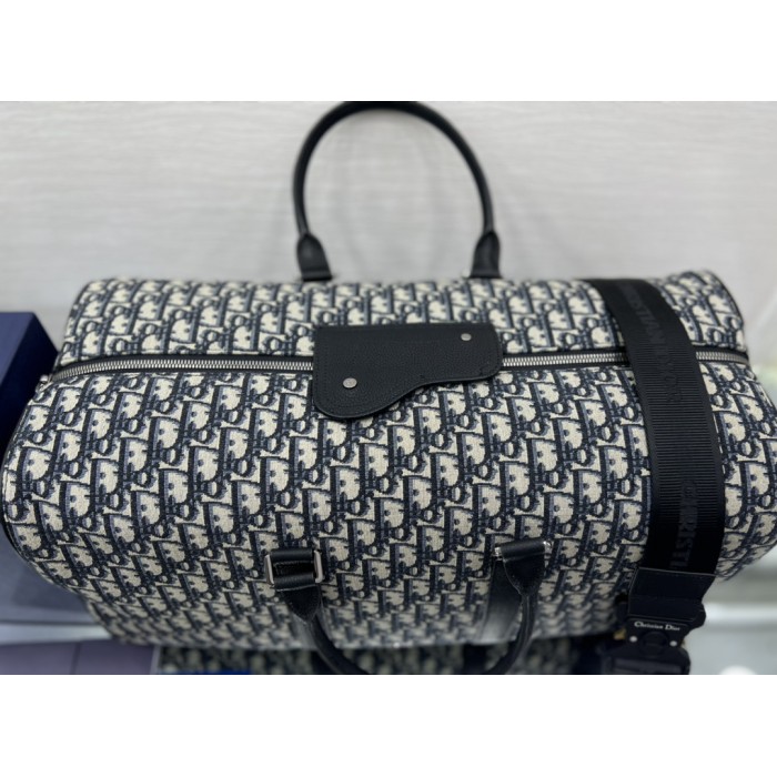 D*or lingot 50 bag beige and black D*or oblique jacquard