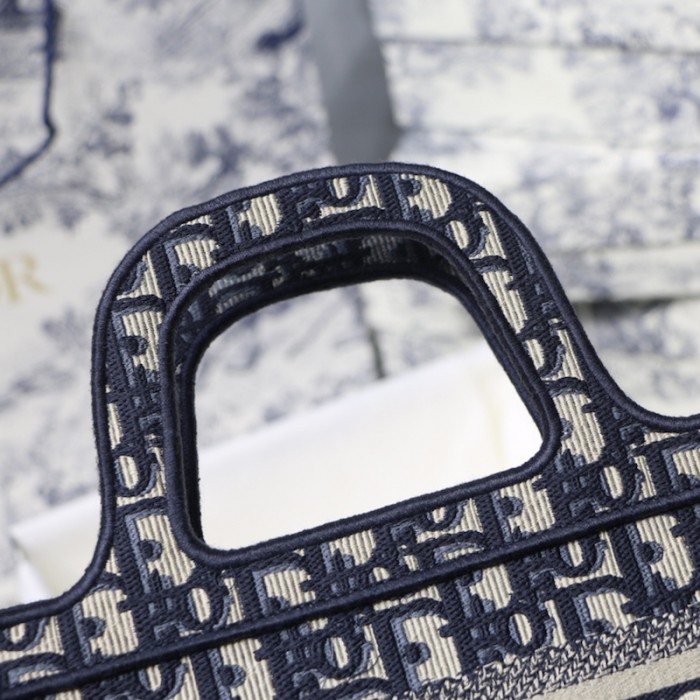 D*or mini D*or book tote blue D*or oblique embroidery