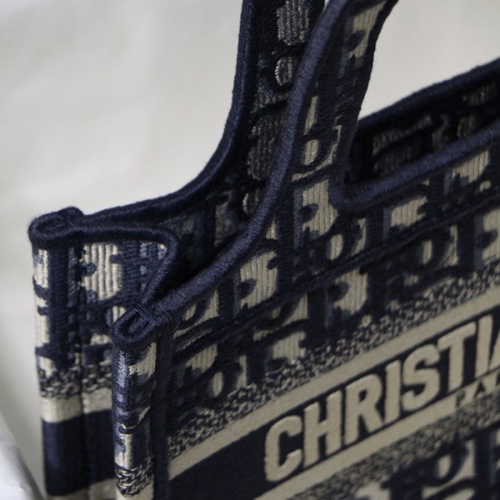 D*or mini D*or book tote blue D*or oblique embroidery