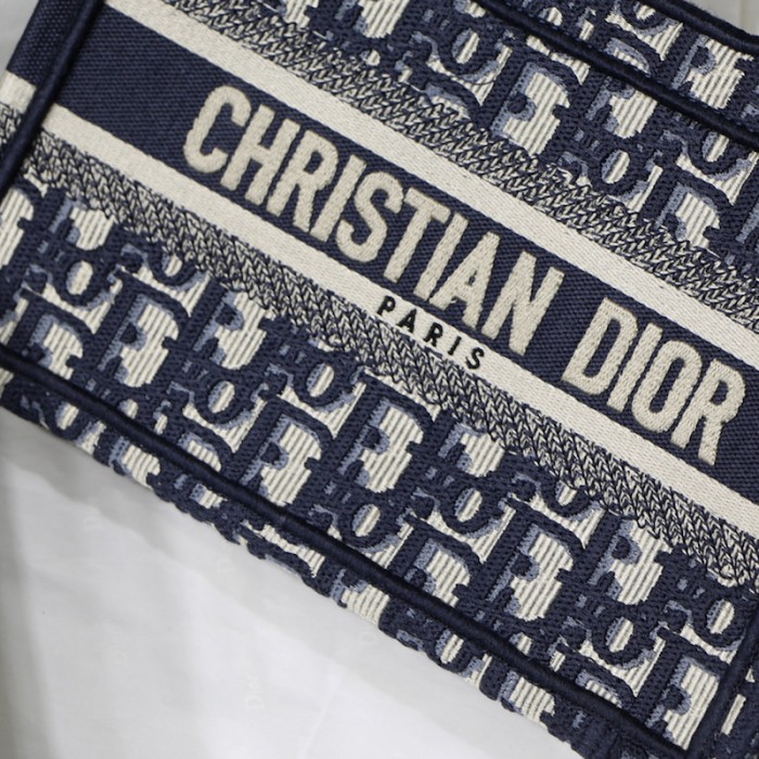 D*or mini D*or book tote blue D*or oblique embroidery