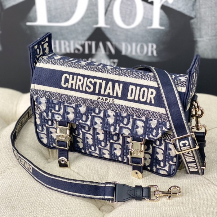 small D*orcamp bag blue D*or oblique embroidery