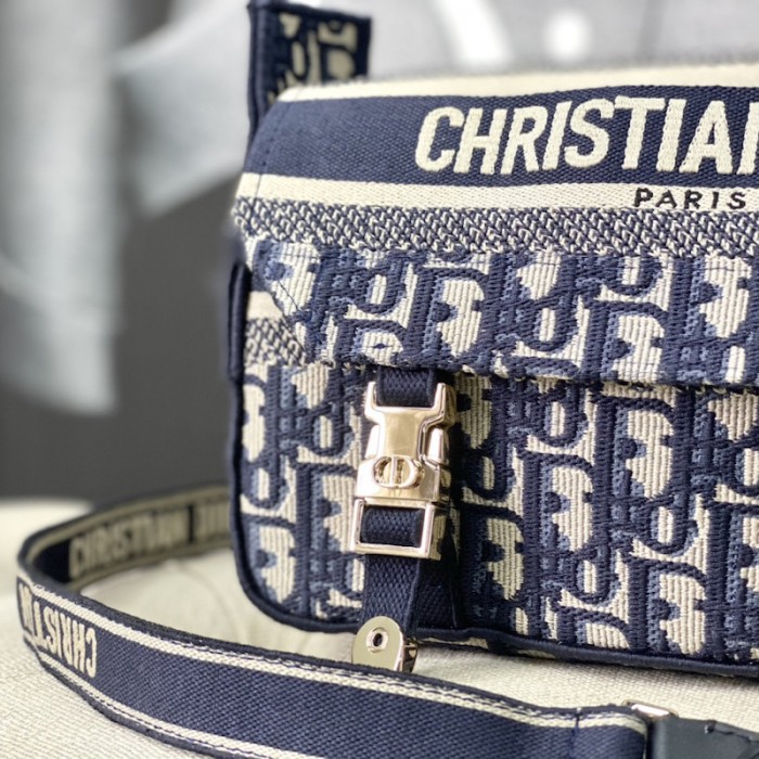 small D*orcamp bag blue D*or oblique embroidery