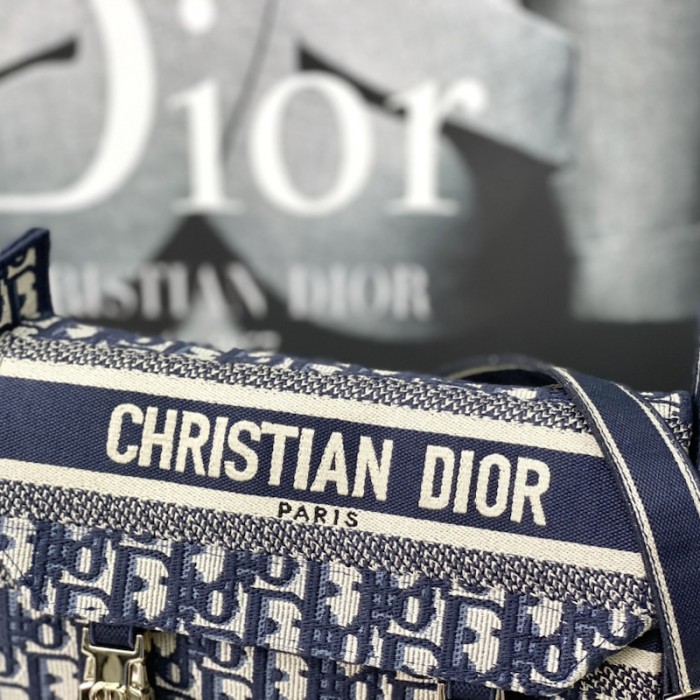 small D*orcamp bag blue D*or oblique embroidery