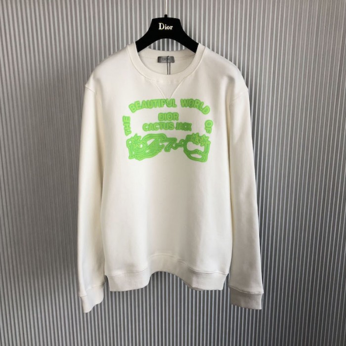 cactus jack D*or sweatshirt white cotton fleece