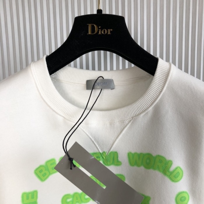 cactus jack D*or sweatshirt white cotton fleece