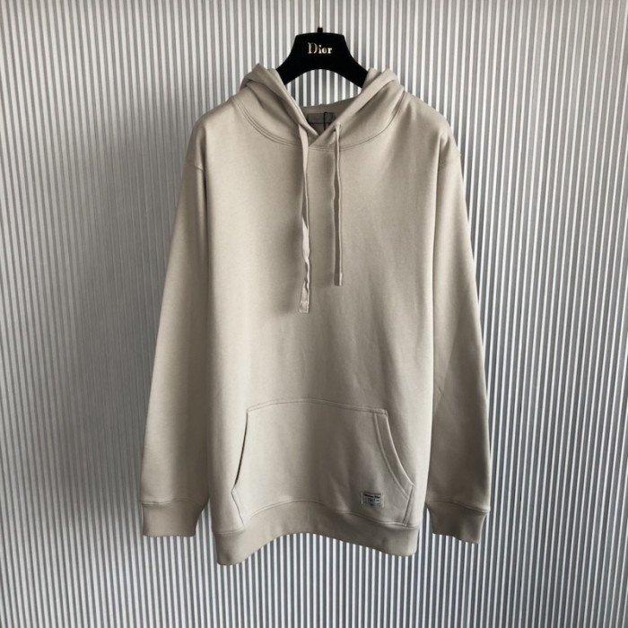 D*or cd 1947 hooded sweatshirt beige cotton fleece