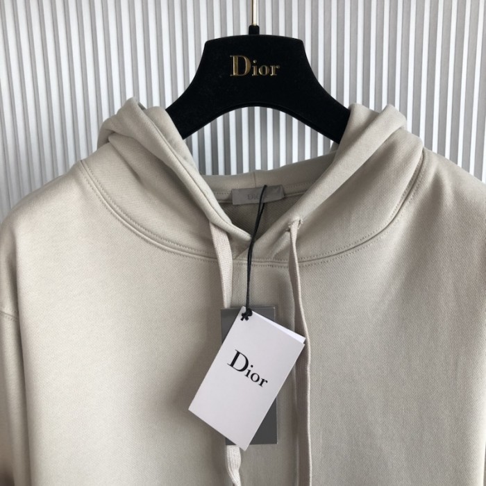 D*or cd 1947 hooded sweatshirt beige cotton fleece