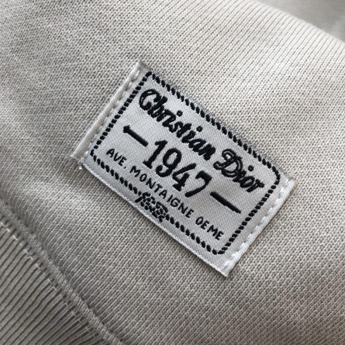 D*or cd 1947 hooded sweatshirt beige cotton fleece