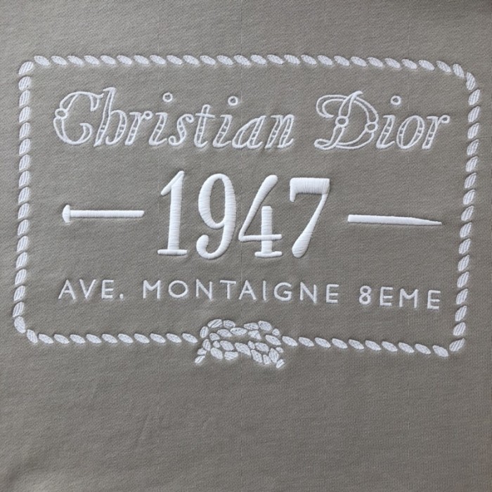 D*or cd 1947 hooded sweatshirt beige cotton fleece
