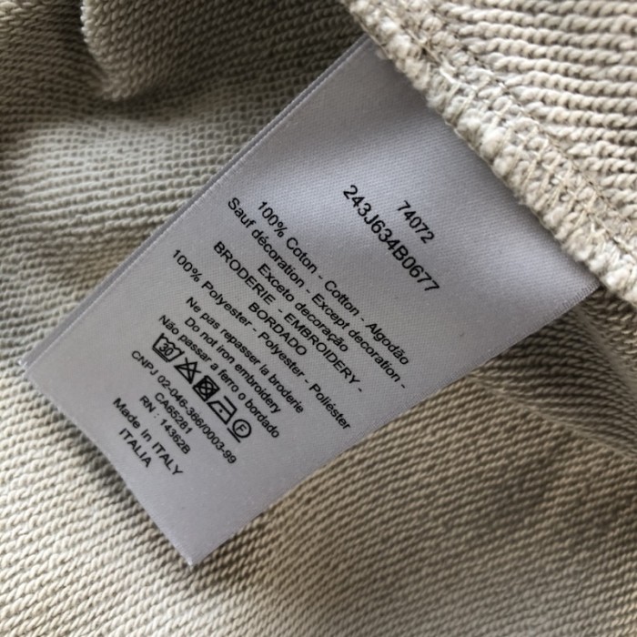 D*or cd 1947 hooded sweatshirt beige cotton fleece