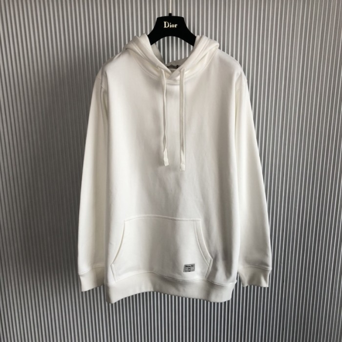 D*or cd 1947 hooded sweatshirt white cotton fleece