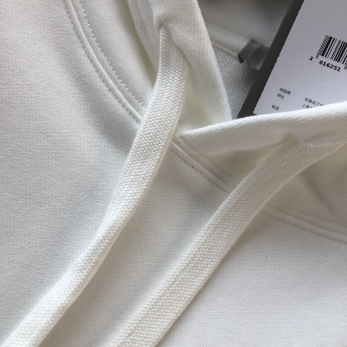 D*or cd 1947 hooded sweatshirt white cotton fleece