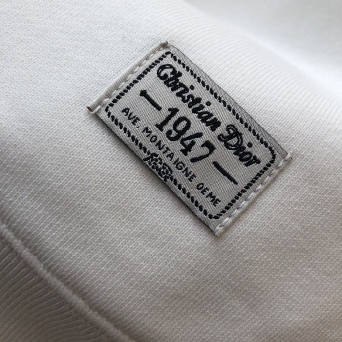 D*or cd 1947 hooded sweatshirt white cotton fleece