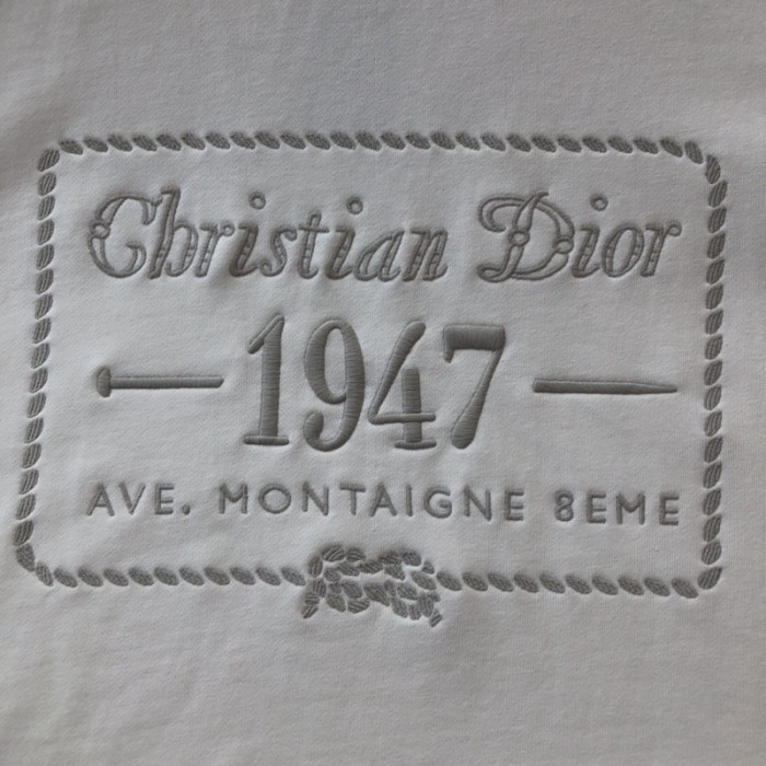 D*or cd 1947 hooded sweatshirt white cotton fleece