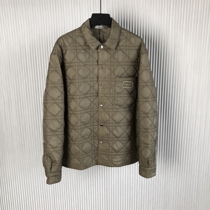 D*or cannage overshirt beige technical fabric