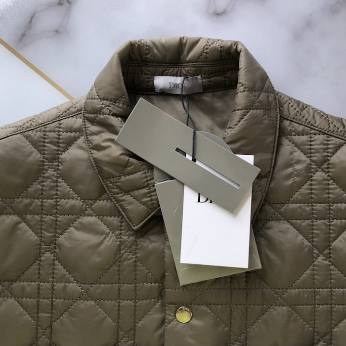 D*or cannage overshirt beige technical fabric