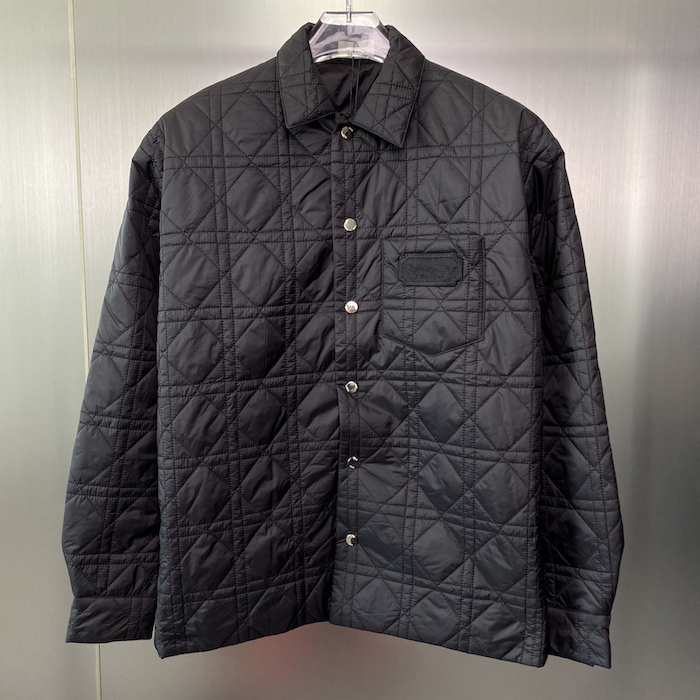 D*or cannage overshirt black technical fabric