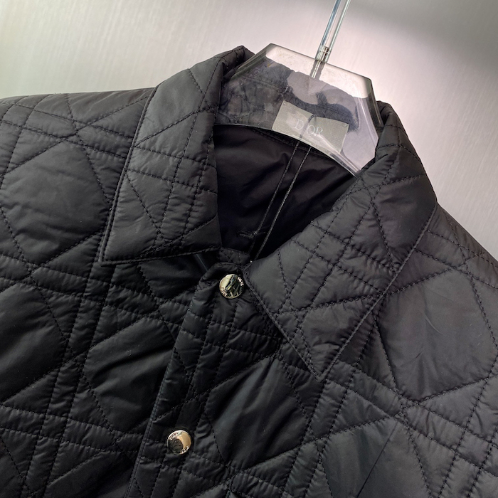 D*or cannage overshirt black technical fabric