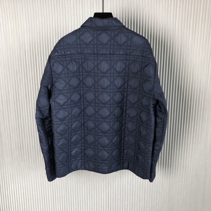 D*or cannage overshirt blue technical fabric