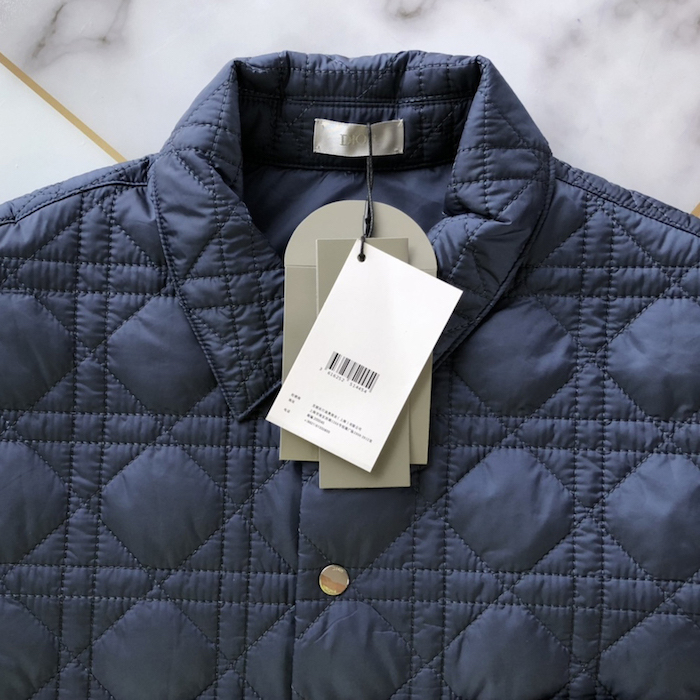 D*or cannage overshirt blue technical fabric