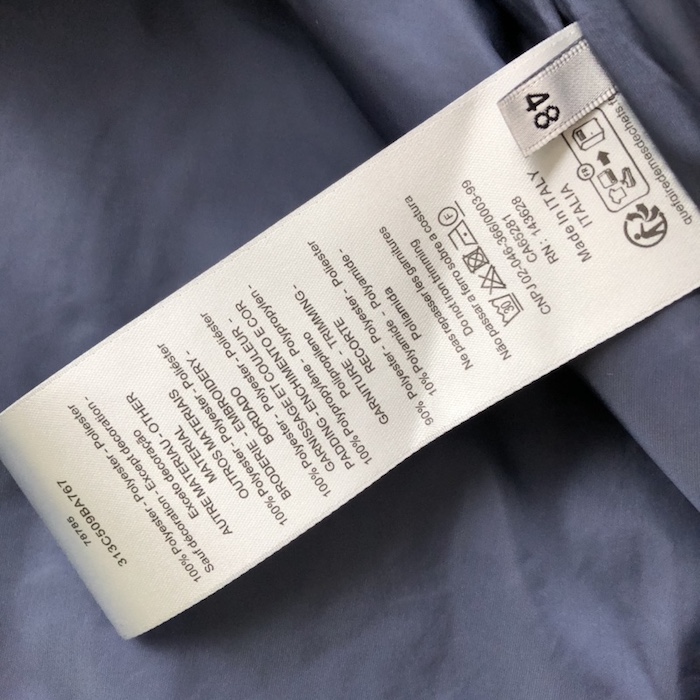 D*or cannage overshirt blue technical fabric