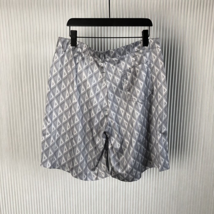 CD Diamond Bermuda Shorts Gray Silk Twill
