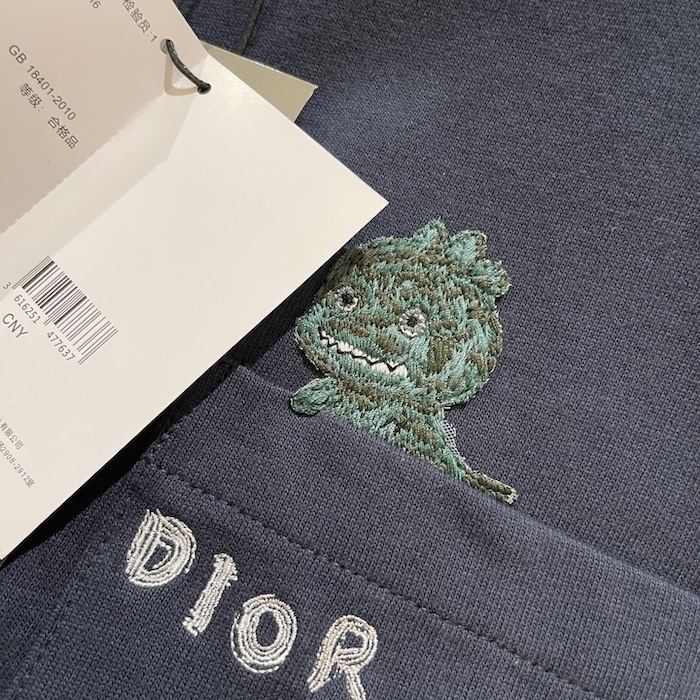 D*or and otani workshop relaxed-fit t-shirt navy blue slub cotton jersey