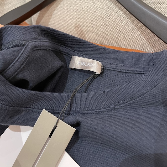 D*or and otani workshop relaxed-fit t-shirt navy blue slub cotton jersey