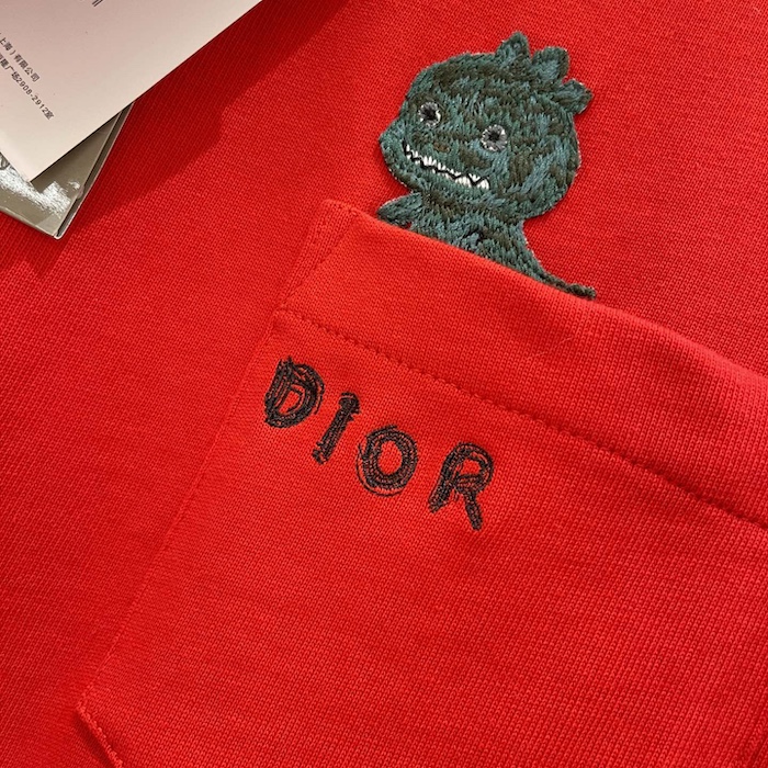 D*or and otani workshop relaxed-fit t-shirt red slub cotton jersey